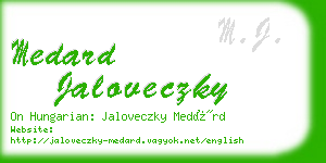 medard jaloveczky business card